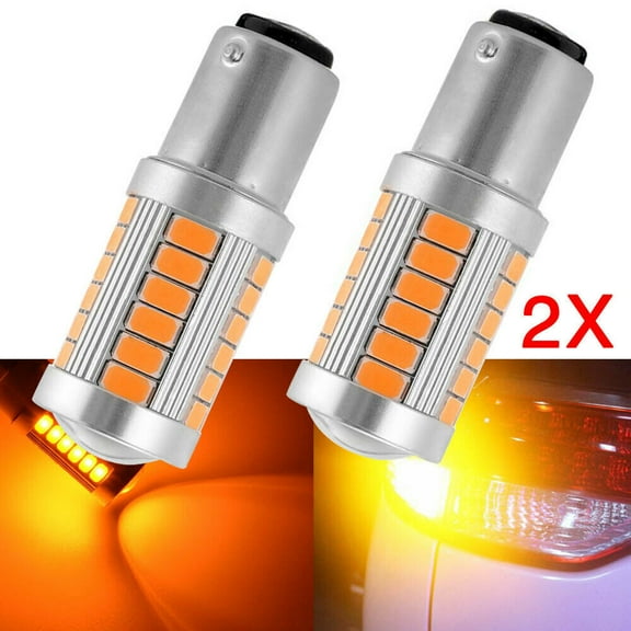 1157 33-SMD LED Tail Brake Stop Reverse Parking Turn Signal Light Bulbs Amber