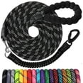 thumbnail image 1 of Long Dog Leash 25 FT: Heavy Duty Rope Leashes for Dogs Training with Swivel Lockable Hook Reflective Threads Bungee and Padded Handle - Dog Lead for Large Small Medium Dogs Outside Walking Hiking, 1 of 5