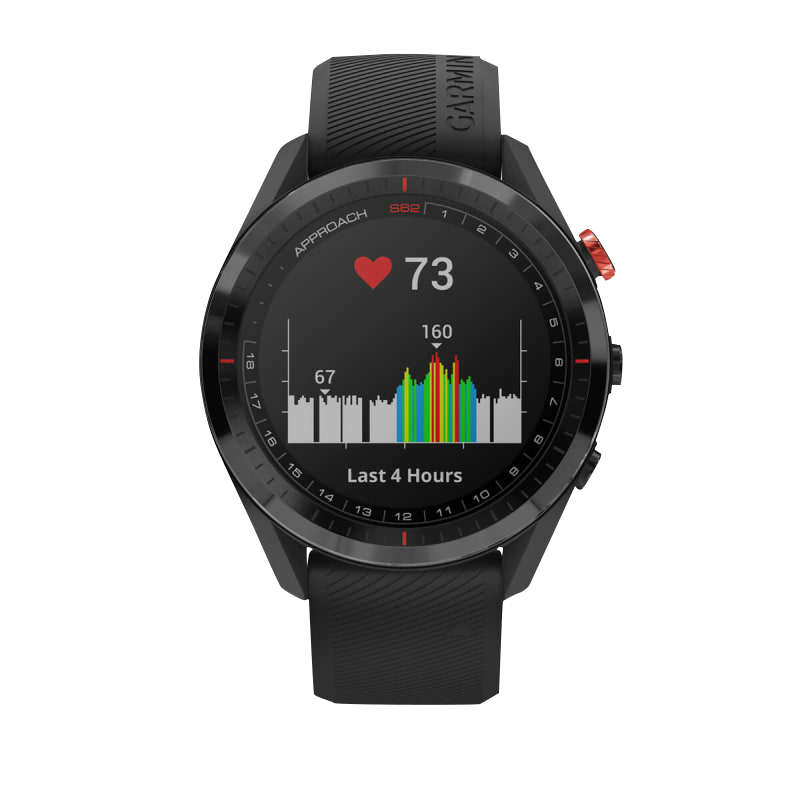 Restored Garmin Approach S62 Black Ceramic Bezel with Black Silicone Band Garmin Certified (Refurbished)