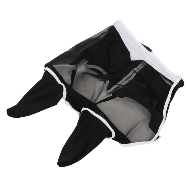 Máscara antimoscas con orejas, máscara antimoscas de malla para caballos, suministros para caballos, máscara para ojos de caballo, rendimiento confiable