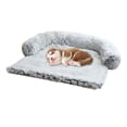 thumbnail image 3 of Cama de felpa para mascotas, colchón suave de lujo, almohada, sofá para cachorros, para gatos, perros pequeños y medianos M gris, 3 of 8