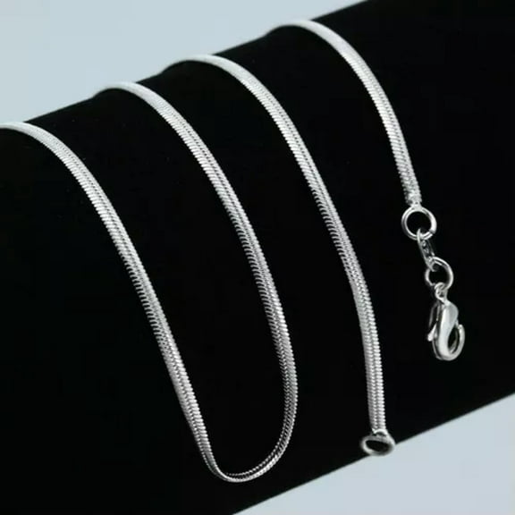 K-KED Wholesale 925 Silver Snake Chain Necklace 2MM Delicate Jewelry 16"-30" for Men Women-18"-5pcs
