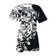 thumbnail image 5 of ICHUANYI Clearance Women Fashion Casual Print Round Neck Loose Short Sleeve T-shirt Top Blouse Pullover(Black, S) ICHUANYI WER2023080808606, 5 of 5
