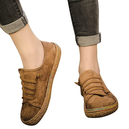 

Kitem Women Casual Anti-skid Round Toe Low Top Platform Slip-on Shoes Walking Sneakers