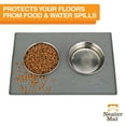 thumbnail image 3 of Neater Pets Neater Mat Waterproof Silicone Pet Water & Food Bowl Mat, Gunmetal, 24" x 16", 3 of 10