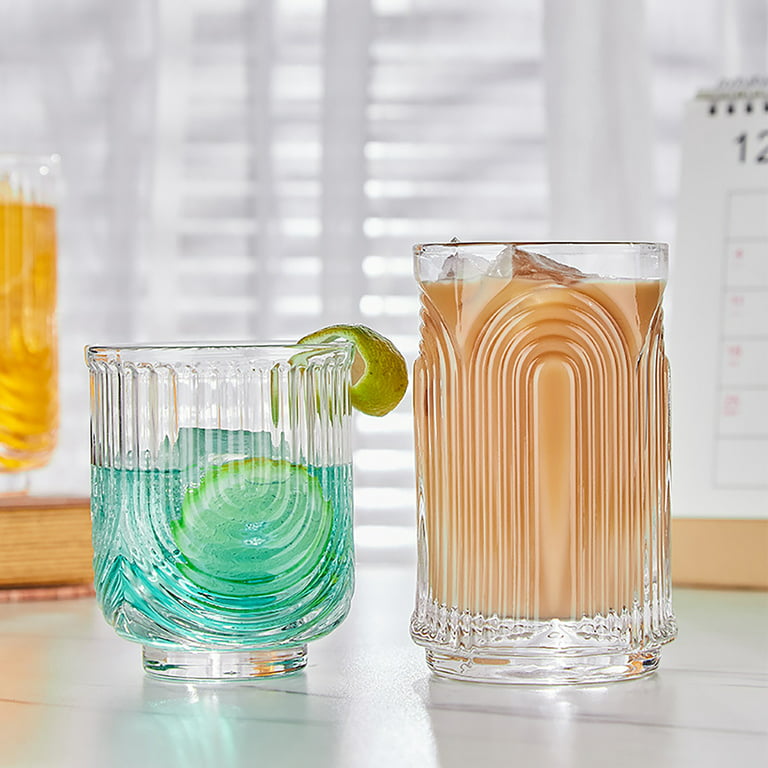 Vintage Art Deco Crystal Highball Ribbed Glass Set of 4 - Ripple, Collins  Glassware 14oz Classic Cry…See more Vintage Art Deco Crystal Highball  Ribbed