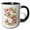 Black/White, variant on 3drose, Pretty Pink Peony Floral Monogram Initial S, 11oz Two-tone Red Mug