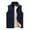 Blue, variant on Holiday Savings SMihono Oversized Fleece Plush Vest Hoodless Casual Outwear Coats for Men's Fallow Full-Zip Stand Collar Sleeveless Jacket Have Pockets Solid Color Gilet Black 4