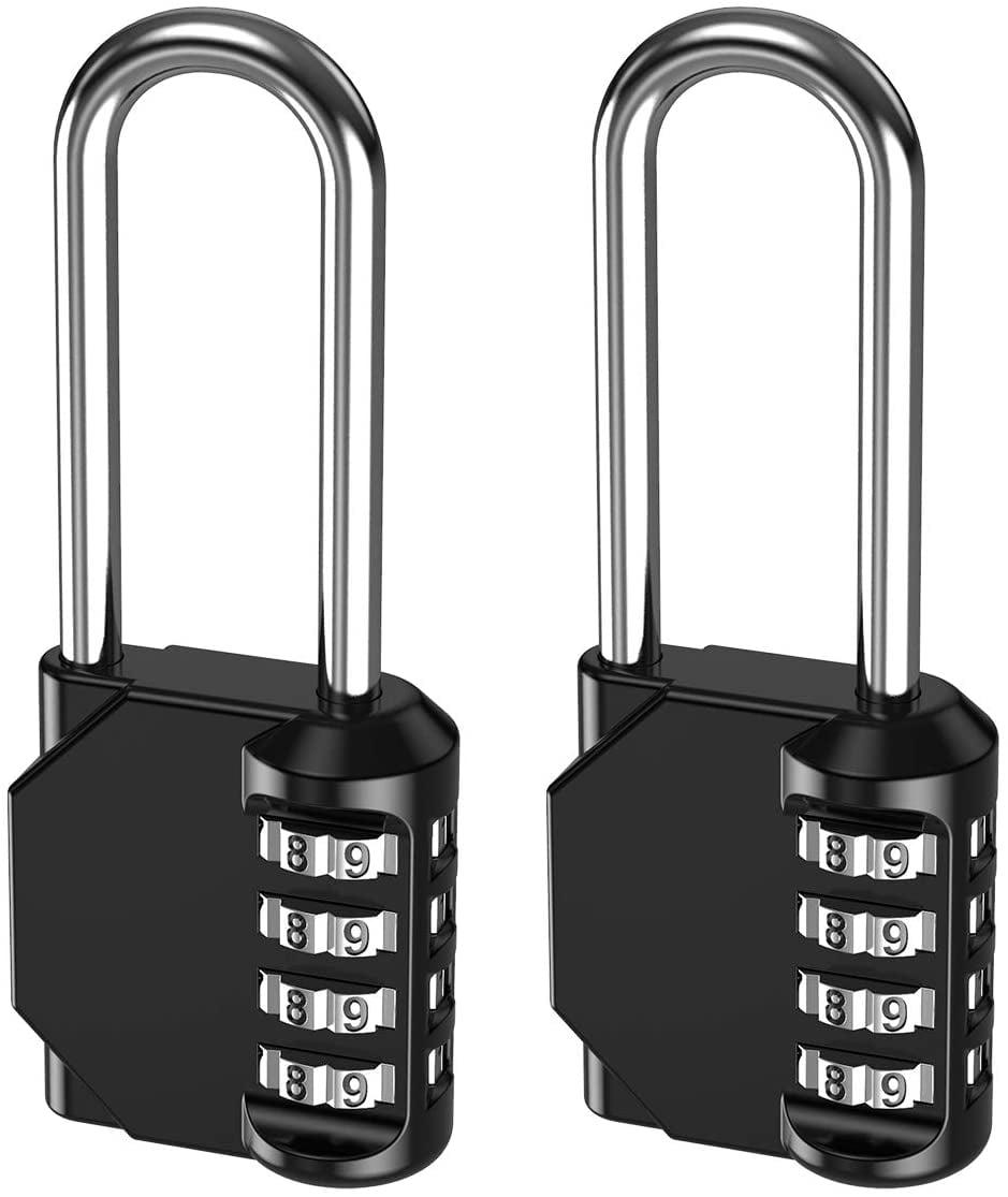 Heavy Duty 38mm Strong Long Shackle Padlock Door Gate Security Lock Solid Iron 