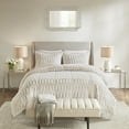 thumbnail image 3 of Madison Park Gia King/Cal King Back Print Long Fur Comforter Mini Set - Blush/White, 3 of 7