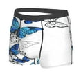 thumbnail image 2 of Fotbe Blue Flying Butterflies Men’s Total Support Pouch Boxer Briefs, X-Temp Cooling, Moisture-Wicking Underwear, Regular, Long-leg and Trunk-XX-Large, 2 of 9