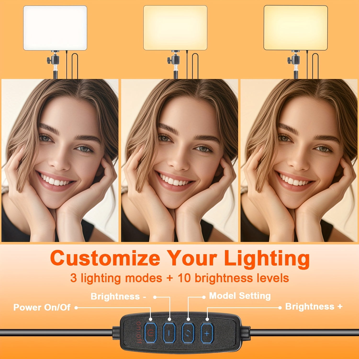 Zomei 10" LED Video Light Kit with 63" Tripod Stand - Dimmable Studio Lighting for YouTube/TikTok/Live Streaming （Pack of 1）