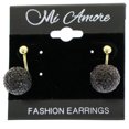 thumbnail image 2 of Mi Amore Drop-Dangle-Earrings Gold-Tone/Black, 2 of 2