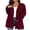 06-C-Wine Red, variant on JWD Women's Cardigan Casual Lightweight with Pocketes Long Sleeve Open Front Cardigan Black L