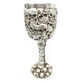 thumbnail image 4 of Gun Metal Silver Ossuary Skull Heaps Graveyard of Lost Souls Wine Goblet Chalice 8oz, 4 of 4