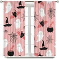 thumbnail image 6 of Skull Curtains，Gothic Skeleton Black Halloween Pattern Drapes Window 2 Panel Rod Pocket Curtain for Bedroom Living Room Decor 28" W X 40" L, 6 of 6