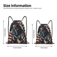 thumbnail image 2 of Fuzoiu Patriotic Bulldog Art Print Drawstring Backpack for Gym, Travel, Yoga,Sports Sackpack String Bag for Women Men-Medium, 2 of 6