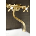 thumbnail image 3 of Kingston Brass KS216SB Kingston Two Handle Wall Mount Bathroom Faucet, Brushed Brass, 3 of 5