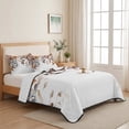 thumbnail image 5 of Twin XL Quilt Set 68''x98'', Eucalyptus Leaves Lightweight Summer Bedspread Coverlet Set with 2 Pillow Shams, Orange Blue Botanical Vintage Breathable All Season Quilt Bedding for Dorm/Guest Room, 5 of 9