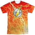 thumbnail image 1 of Justice League Of America Men's  Lightning Logo Sublimation T-shirt White, 1 of 2