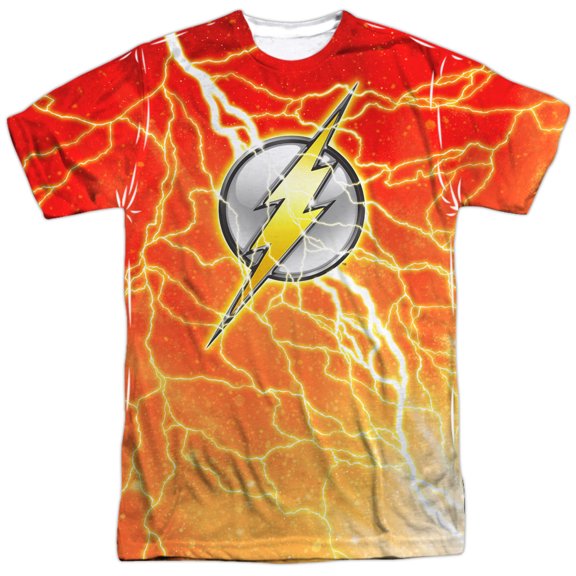 Justice League Of America Men's  Lightning Logo Sublimation T-shirt White