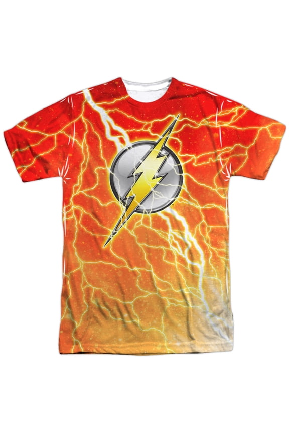 Justice League Of America Men's  Lightning Logo Sublimation T-shirt White