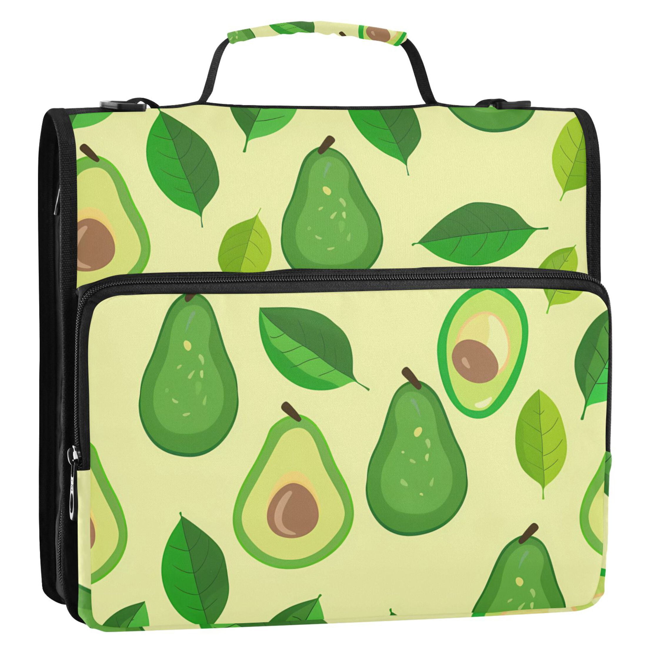 ALAZA Zipper Binder Green Avocado 3 Ring Trapper Keeper File Folder Organizer Bag