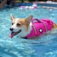 thumbnail image 7 of Pet Dog Cat Life Jacket High Visibility Adjustable Flotation Safety Vest for Swimming Boating, Summer Outdoor Water Sport All Breeds Pink M, 7 of 7