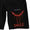 thumbnail image 2 of Smile Title Logo and Bloody Smile Men's Black Lounge Shorts-Large, 2 of 5