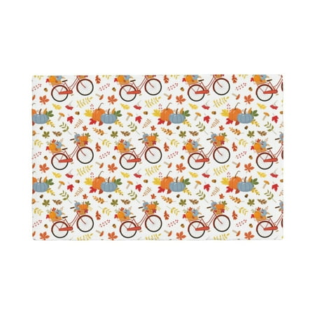 

Table Placemats Set of 6 - Vintage Autumn Pumpkins 12x18 In Faux Linen Double Heat Resistant Place Mats Cloth Indoor/Outdoor Placemats Washable Table Mats for Dining Kitchen Party