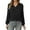 Black, variant on Women's European And Autumn Casual Pullover V Neck Striped Loose Long Sleeved T Shirt Top Sweater,Size:S