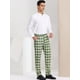 thumbnail image 4 of Pantalones de vestir informales Lars Amadeus para hombre a cuadros Verde Beige S, 4 of 6
