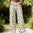 thumbnail image 2 of PBFRDSJ Women's Polka Dots Wide Leg Pants Y2k Business Casual Mid Rise Denim Pants Stretchy Vintage Boyfriend Jeans 90s Streetwear, 2 of 8