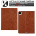 thumbnail image 3 of iPad Air 4th Gen Case 10.9", iPad Pro 11 Case 2020/2018, Allytech PU Leather Slim Shell Folio Flip Butterfly Flower Embossed Shockproo Auto Sleep Wake Stand Case Cover for Apple iPad Air 4, Brown, 3 of 6