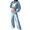 Sky Blue, variant on 2 Piece Lounge Set Long Sleeve Sweatshirt Matching Set Drawstring Waist Wide Leg Pants Womens Fall Vacation Outfits