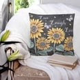 thumbnail image 3 of Sunflowers Rustic 16x16 Pillow Covers Set of 2, Spring Summer Pastoral Flowers Black Throw Pillow Covers Decorative Couch Cushion Case, Microfiber Square Pillowcases for Bedroom Car Living Room, 3 of 7