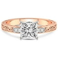 thumbnail image 4 of IGI Certified 2 Carat Princess Shape Lab Grown Diamond Engagement Ring | 14K Rose Gold | Antique Allure Vintage Lab Diamond Ring | FG-VS1-VS2 Quality Friendly Diamonds, 4 of 6