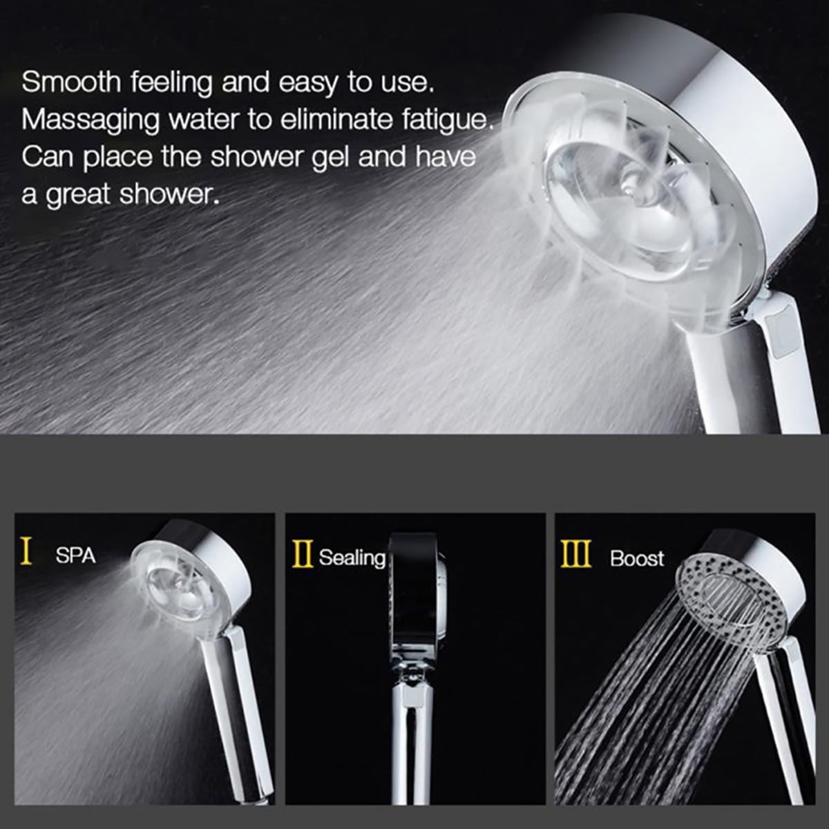 Spray Water Shower Head Hand Rain Shower Handheld Diverter Showerhead