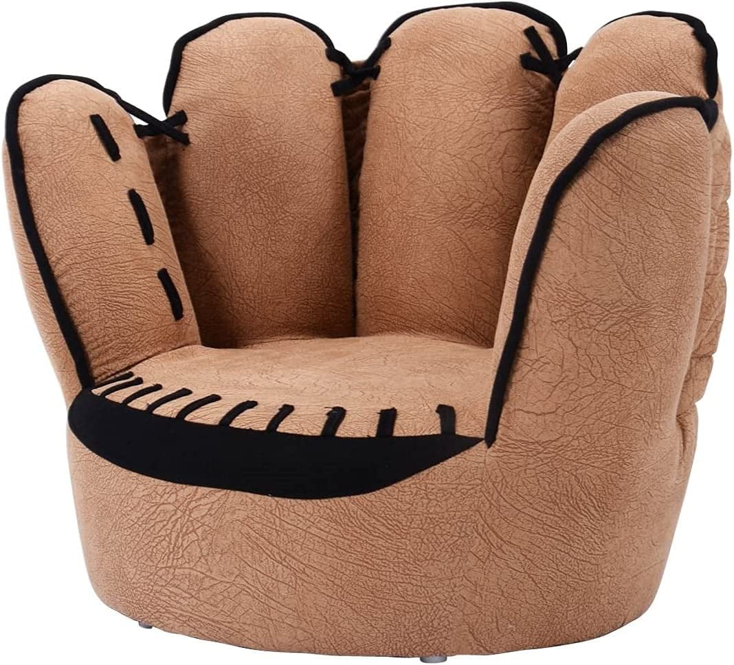 Baseball Glove Shaped Kids Sofa, Upholstered Toddler Couch Chair w