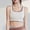White, variant on Nrmvnmi Summer Saving 2024 Womens Seamless Strappy Longline Sports Bra - Medium Support Scoop Neck Criss Cross Padded Yoga Workout Bra Womens Gifts