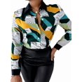 thumbnail image 1 of Blusas para Mujer, con Botones, Estilo Informal, de Negocios, de Larga, Elegantes y Sexys. Impresión Verde XL, 1 of 6