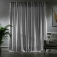 thumbnail image 3 of 3S Brother's Extra Long Room Darkening 228" Length Faux Velvet Pure White Curtain Drapes - Hanging Back Tab 5-25 Feet Custom Made Curtains ( 1 Panel ) - Made in Turkey (52"Wx228"L), 3 of 5