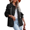 thumbnail image 2 of Langwyqu Spring Fall Women Turn-Down Collar Casual Jacket Zipper Coat With Pocket, 2 of 4