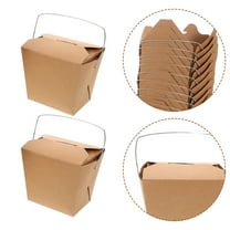 50pcs Chinese Takeout Boxes With Metal Wire Handle Paper Take Out Containers Small Food Packaging Boxes Food Packaging Boxes