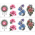 thumbnail image 1 of 8 hojas de tatuajes temporales para mujeres con diseño sexy, pegatinas de manga de tatuajes temporales falsos, 1 of 5