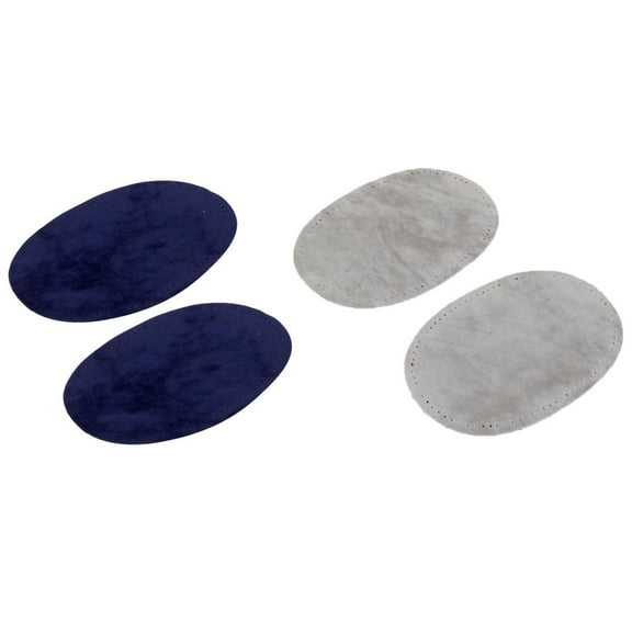 yotijay 2 Pair Sew-on Suede Oval Elbow Knee es DIY Jeans Repair Supplies Grey Blue