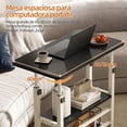 thumbnail image 4 of Escritorio Portátil, Mesa para Laptop, Mesa de Computadora Portátil Ajustable con Ruedas Negro, 4 of 4