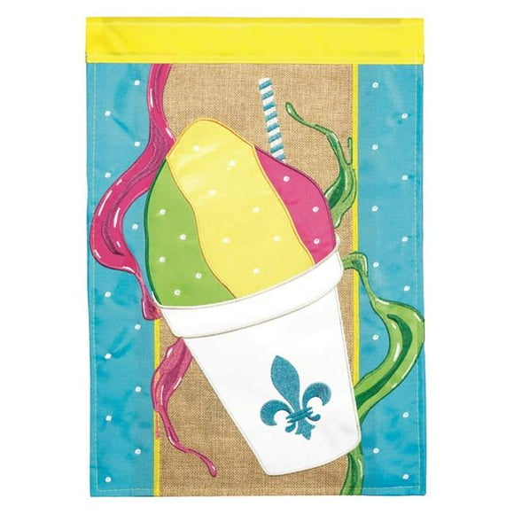 Magnolia Gardens M001336 29 x 42 in. Double Applique Snoballs Y All Burlap Garden Flag - Large