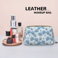 thumbnail image 4 of blue flower_I Makeup Bag, Leather Waterproof Travel Toiletry Bag, Large Capacity Cosmetic Bag Make up Bags Organizer fro Travel Size Toiletries Women Girls, 4 of 4