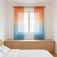 thumbnail image 5 of Btomtd Gradient Sheer Curtains, 52" x 96", 1 Panel, Semi-Transparent Window Drapes, Light Filtering Blackout Curtains for Living Room Bedroom (Orange to Light Blue), 5 of 6